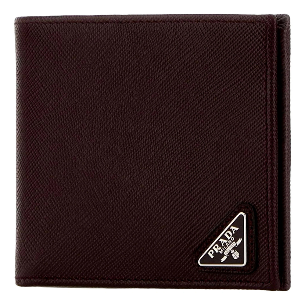 Prada Bruciato Dark Brown Saffiano Leather Bifold